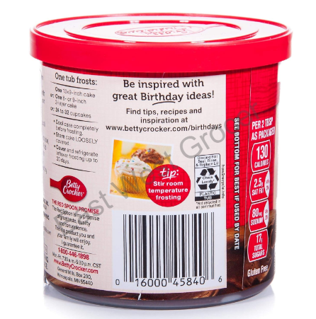 Betty Crocker Chocolate Frosting/Icing 453 g – Imported from USA- Ready to Spread, Delicious UK Baking Essentials