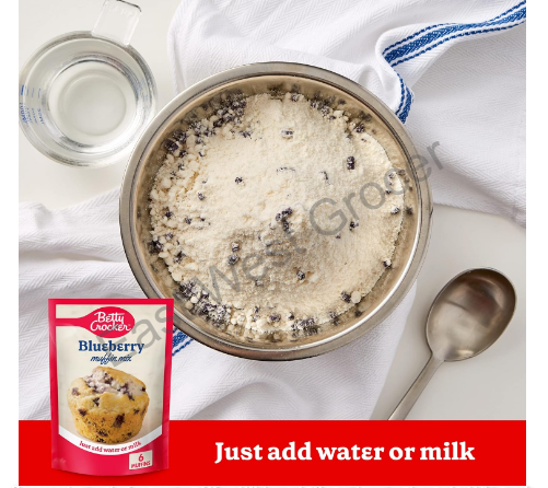 Imported USA – Betty Crocker Blueberry Muffin Mix Pouch 3 × 184 g – Easy‑Bake Classic American Muffins, Quick & Moist, Perfect UK Breakfast & Snack Pack
