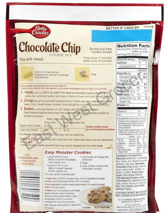 Betty Crocker Chocolate Chip Muffin Mix Pouch 3×184 g – Imported from USA - Easy Bake American Muffins, Soft & Chocolatey Snack for UK Breakfast & Lunchboxes