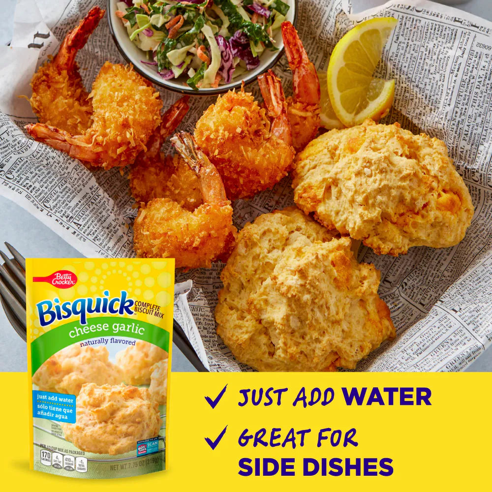 Bisquick Cheese Garlic Complete Biscuit Mix 7.75 oz (219 g) packaging
