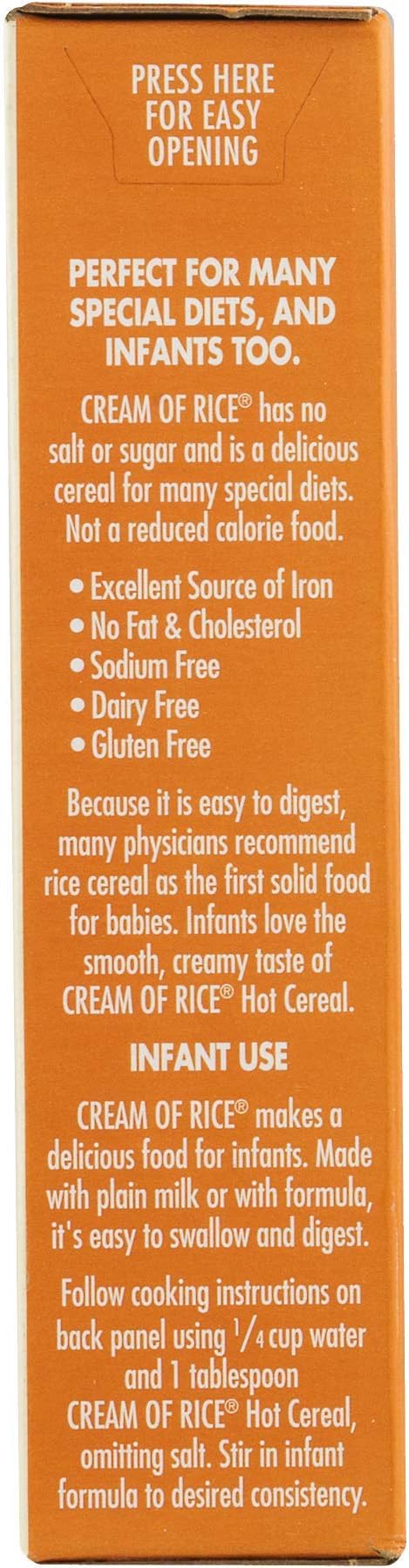 Cream of Rice Gluten-Free Hot Cereal, 12 boxes of 397 g each, smooth, nourishing, and easy-to-digest breakfast porridge.