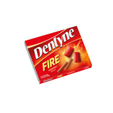 Sugar-free Dentyne Fire Cinnamon Gum in a portable pack for on-the-go freshness.