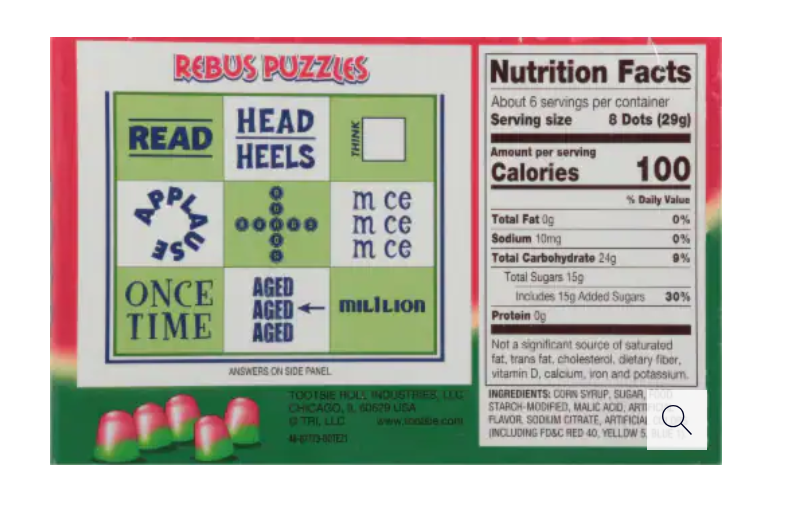 DOTS Watermelon gumdrops in a 184 g limited edition theatre box.