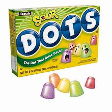 Assorted sour DOTS gumdrops with the Sour edition box