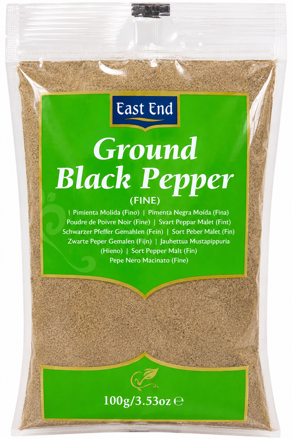 East End Ground Black Pepper Fine 100g pack – finely ground aromatic black pepper spice for curries, soups, sauces, marinades and everyday cooking