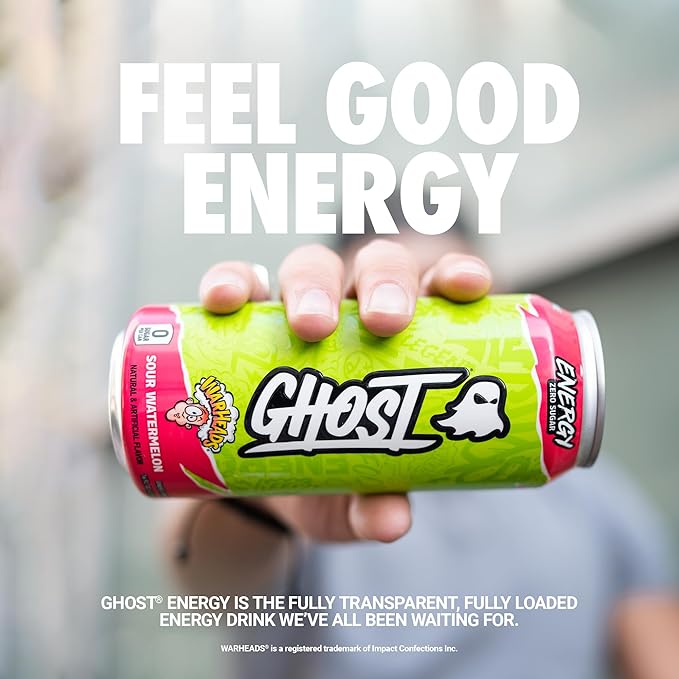 Sugar-free sour watermelon energy drink by Ghost