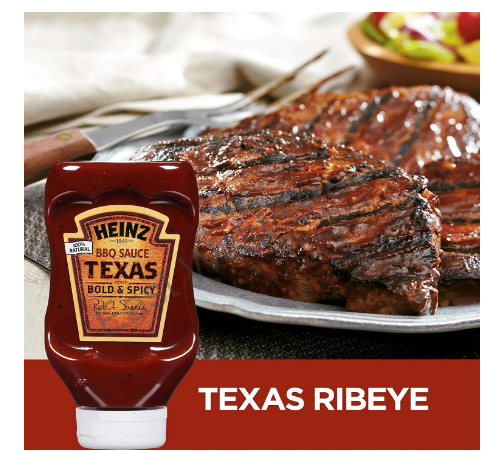 Heinz Texas Bold & Spicy BBQ Sauce 552g – Imported from USA – No HFCS – Gluten-Free – Authentic American BBQ Marinade & Dip