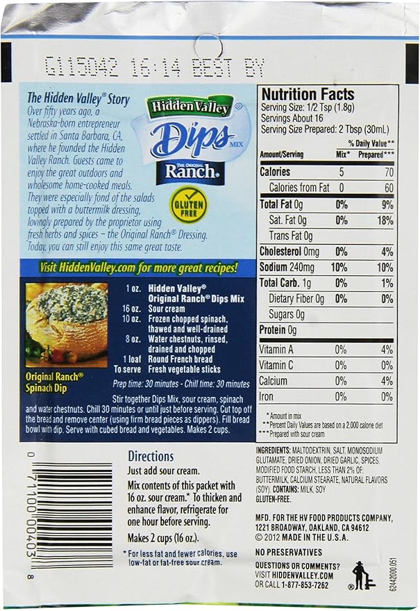 Hidden Valley Original Ranch Seasoning Packets