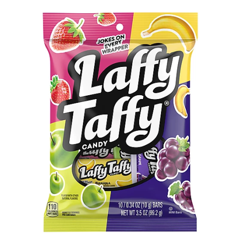 Laffy Taffy Assorted Fruit Chews – 3.5oz (99g) Peg Bag