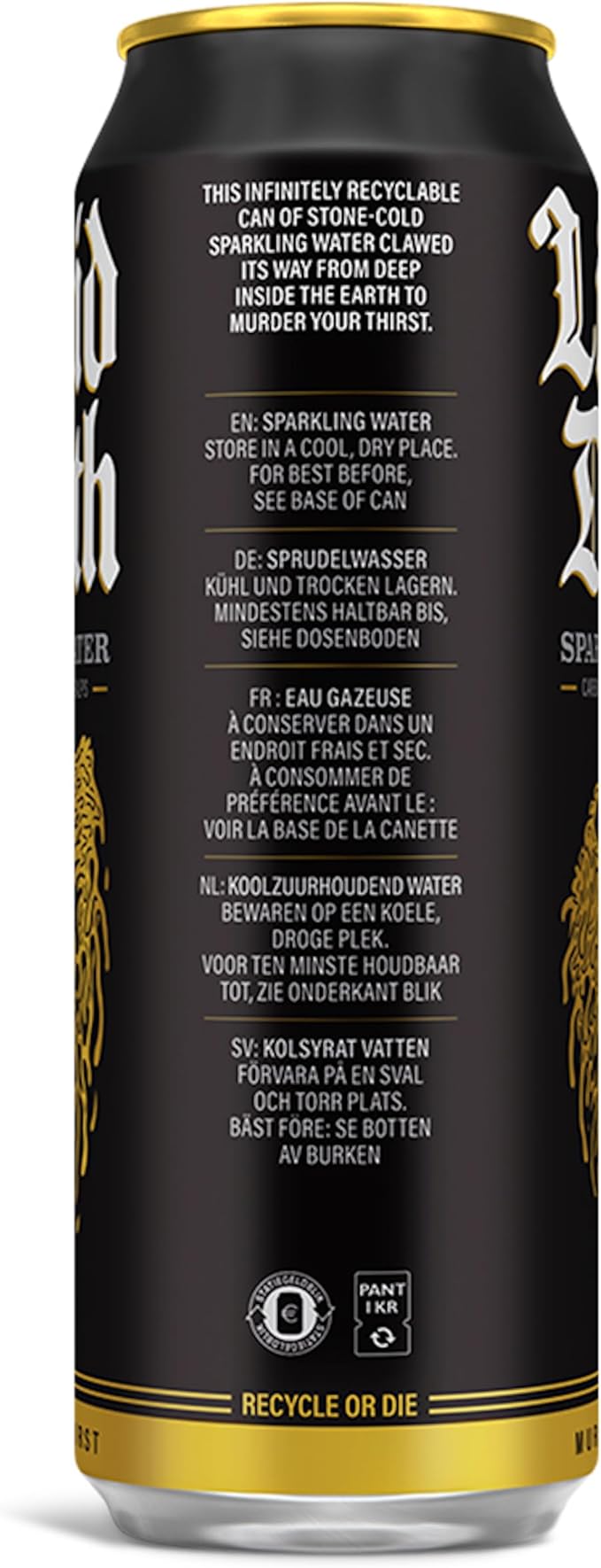 Group of Liquid Death Sparkling Water 500 ml cans, perfect for on-the-go hydration.