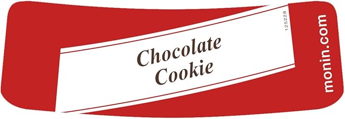 MONIN Premium Chocolate Cookie Syrup bottle with rich chocolate and cookie flavor, perfect for coffee, cocktails, and desserts. Vegan-friendly and allergen-free.