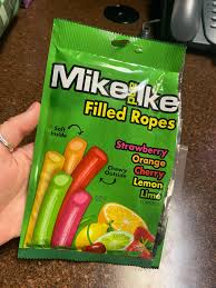 Mike & Ike Fruit Filled Ropes (12 × 85 g) | Chewy American Candy with Flavoured Centre