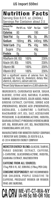 Monster Energy Import 18.6 fl. oz can