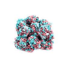 Colorful NERDS Very Berry Gummy Clusters share pouch – chewy inside, crunchy outside, sweet-tart berry flavor