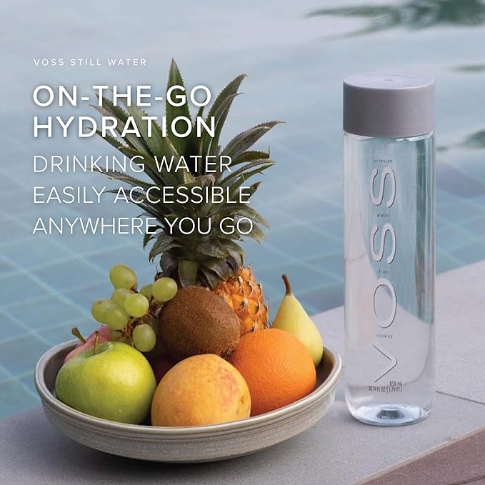 Premium artesian still water in 375 ml Voss glass bottle