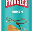 Pringles Ranch 158 g – stackable potato crisps with creamy ranch flavour in a resealable canister.