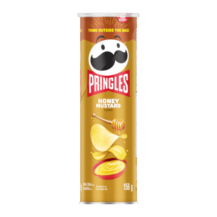 Pringles Honey Mustard - Canadian , Pringles Honey Mustard flavour potato chips.