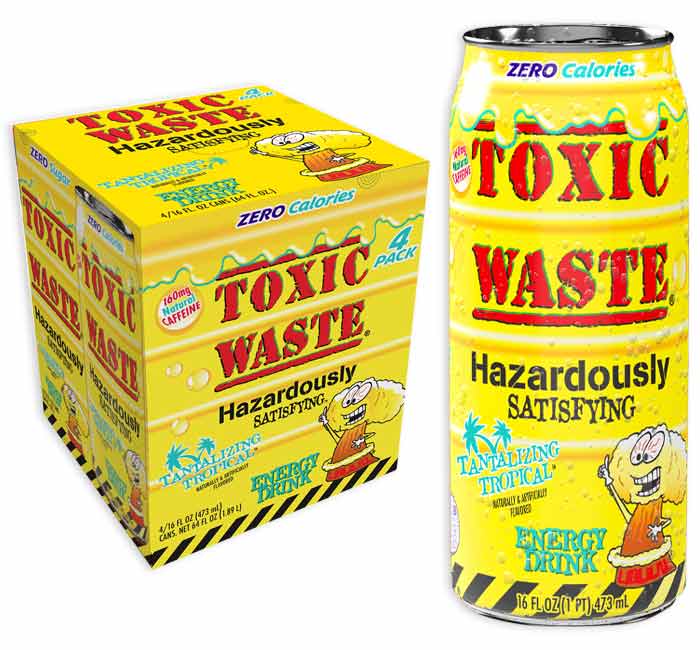 Tantalizing Tropical Toxic Waste Energy Drinks – Multi-Pack of 4