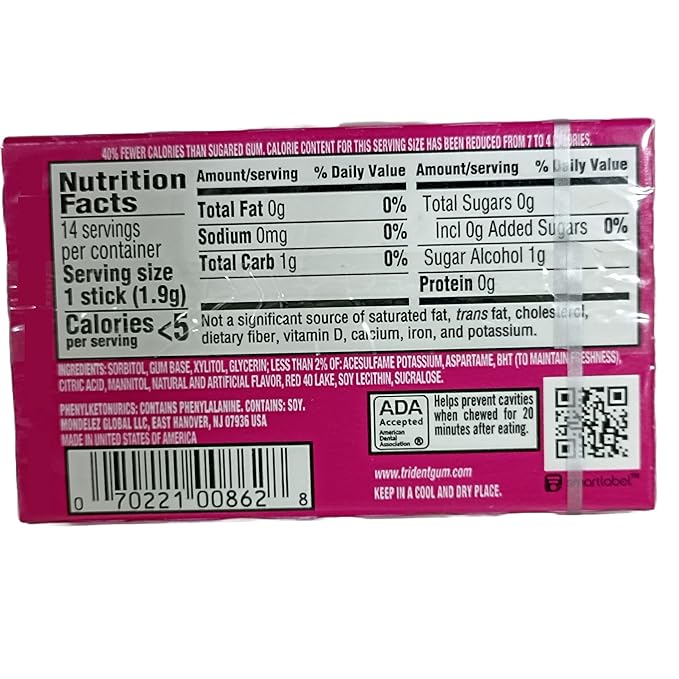 Trident Original Chewing Gum – Sugar-Free, Long-Lasting Freshness