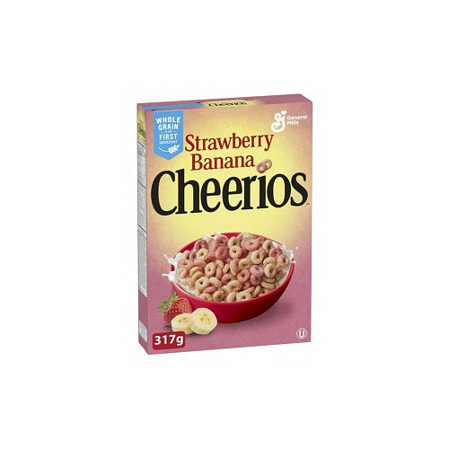 Cheerios Strawberry Banana Flavor Cereal 317g retail box front view