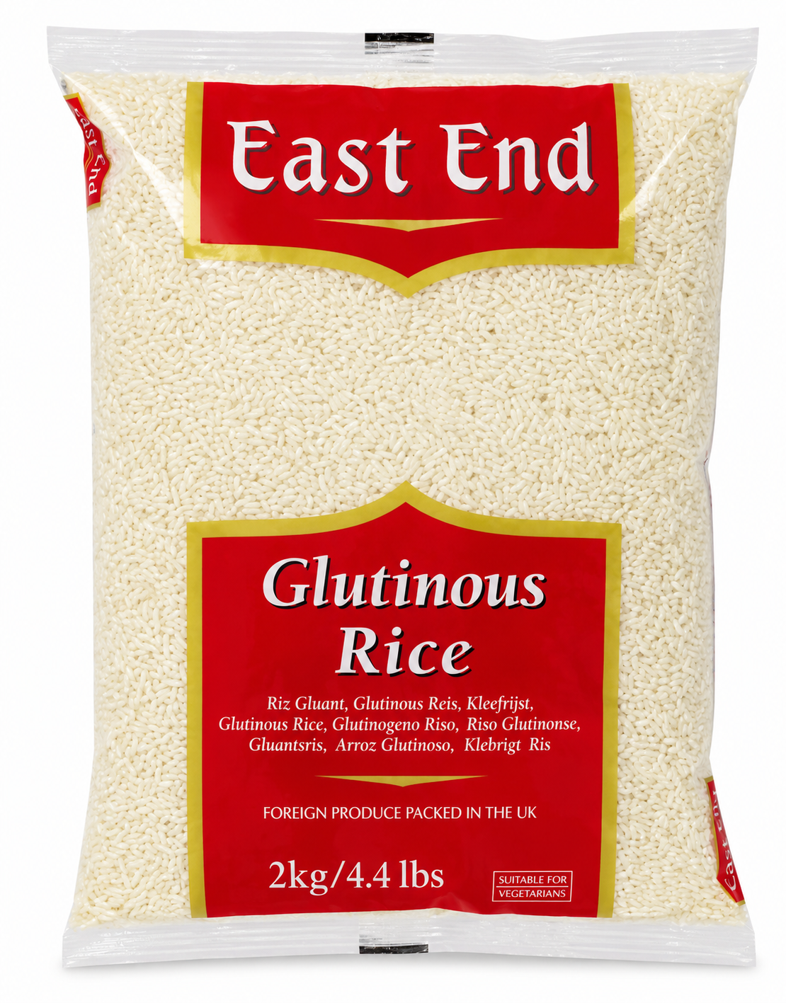 East End Glutinous Rice 2kg pack for Asian cooking and traditional sticky rice recipes