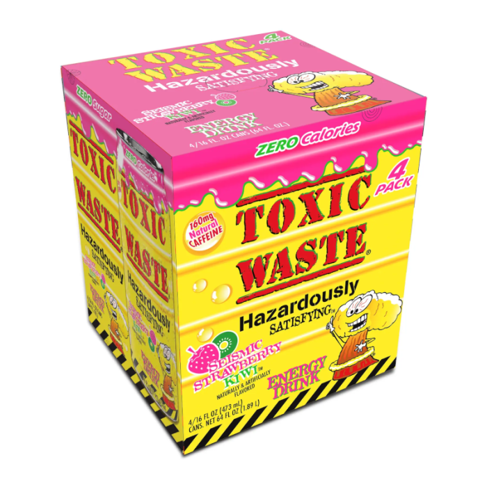 Toxic Waste Seismic Strawberry Kiwi Energy Drink 4 Pack