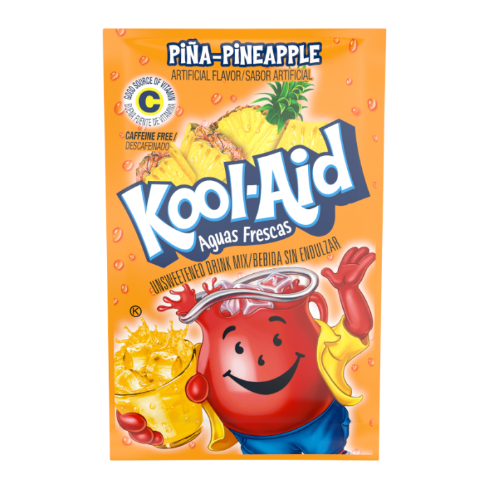 Kool-Aid Piña Pineapple Drink Mix (0.14oz) – Convenient packet for instantly adding sweet pineapple flavor to water.