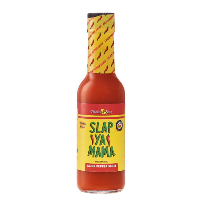 Bottle of Slap Ya Mama Cajun Pepper Sauce for everyday Cajun cooking