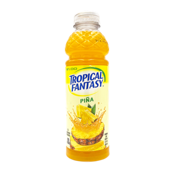 Tropical Fantasy Premium Juice Cocktail Pineapple 20fl oz (591ml) bottle with sweet tropical pineapple flavour and resealable cap
