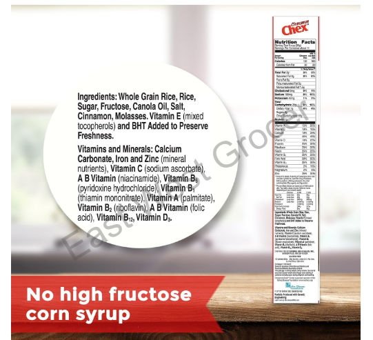 General Mills Cinnamon Chex Cereal 362 g – USA‑Imported Gluten‑Free Rice Cereal – Whole‑Grain Cinnamon Squares for UK Breakfast