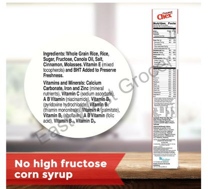 General Mills Cinnamon Chex Cereal 362 g – USA‑Imported Gluten‑Free Rice Cereal – Whole‑Grain Cinnamon Squares for UK Breakfast