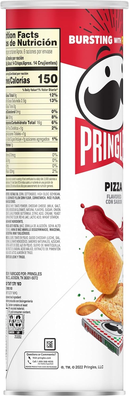 Pringles Pizza Potato Crisps, 5.5 oz