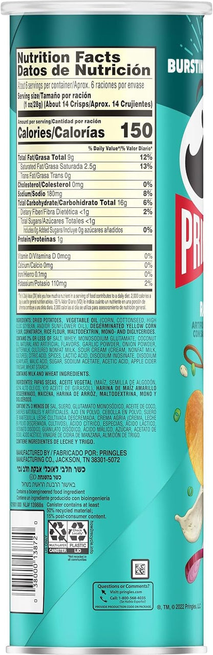 Pringles Crisps Ranch 168 g