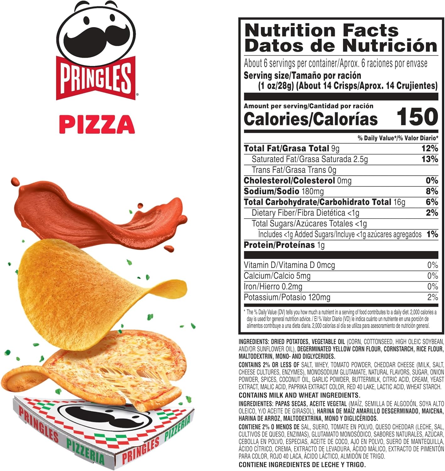 Pringles Pizza Potato Crisps, 5.5 oz