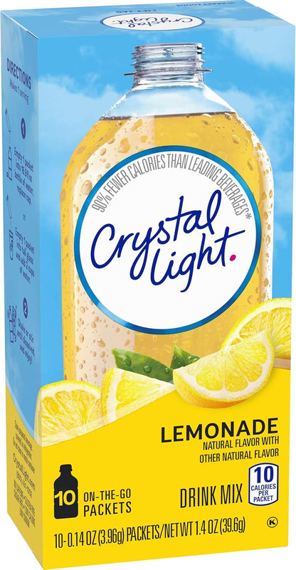 Crystal Light Lemonade On The Go Drink Mix 10 Sachets 39.6g