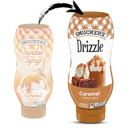 Smucker’s Drizzle Caramel Flavored Syrup, 20 Oz. Squeeze Bottle
