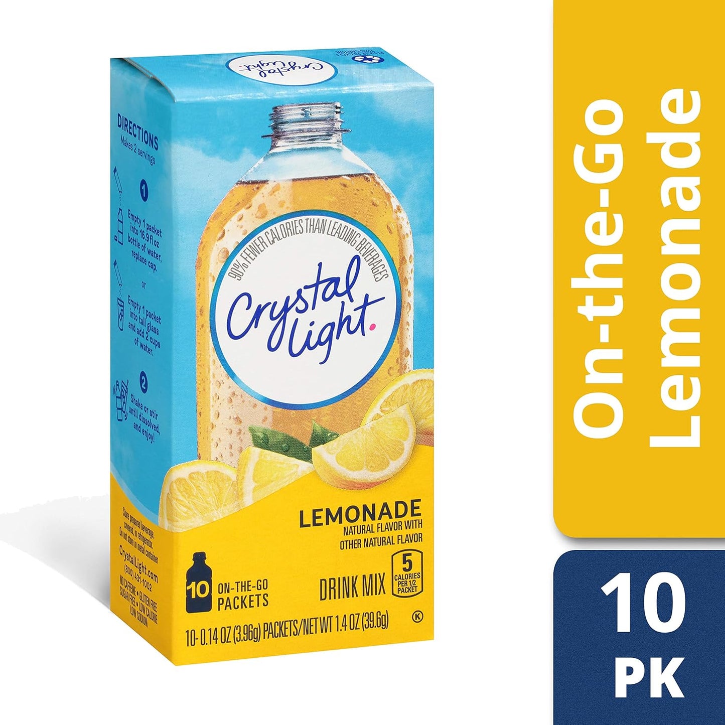 Crystal Light Lemonade On The Go Drink Mix 10 Sachets 39.6g