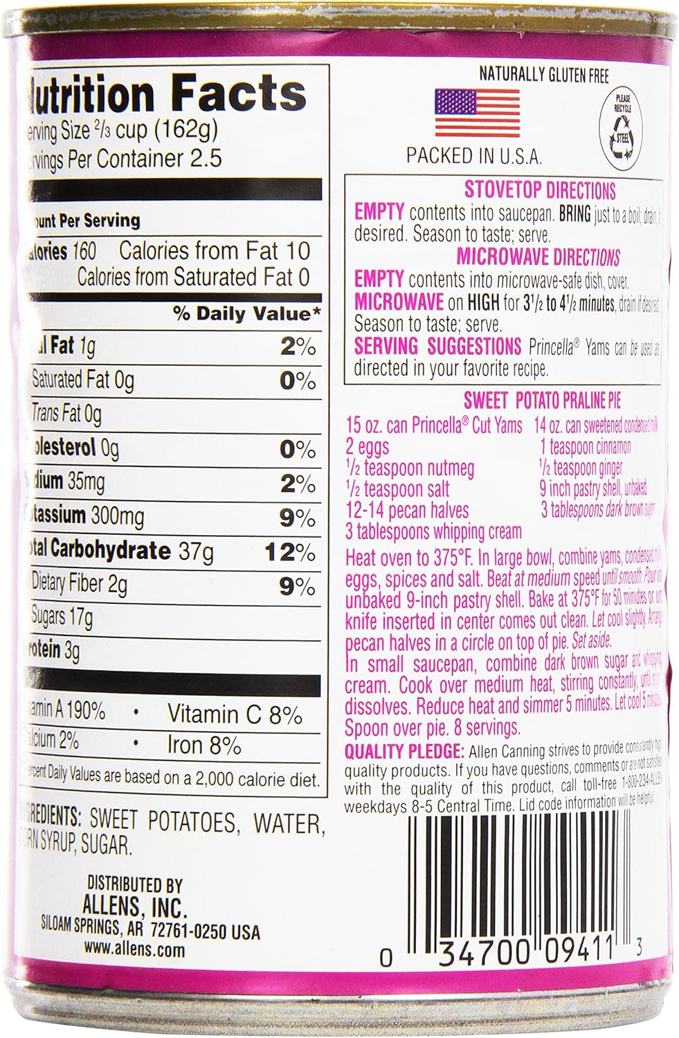 Princella Cut Yams in Light Syrup 425g