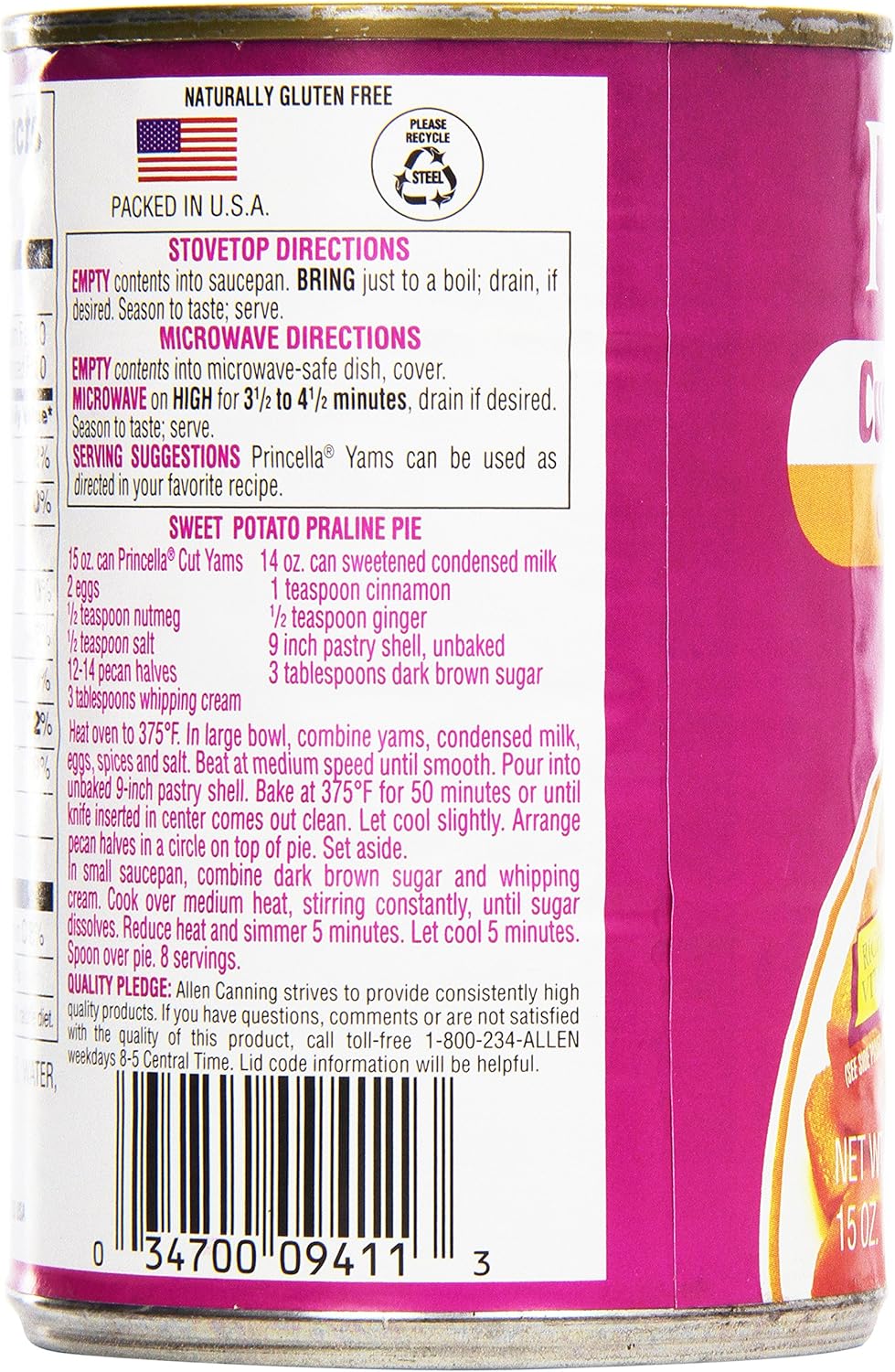 Princella Cut Yams in Light Syrup 425g