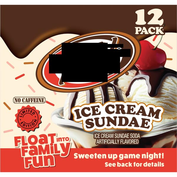 Close-up of a single A&W Ice Cream Sundae 12oz can