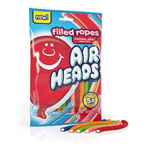 Airheads Filled Ropes Assorted Peg Bag 141g – American chewy candy with fruity flavours