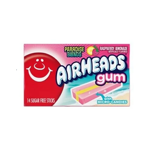 Airheads Raspberry Lemonade Gum combines sweet raspberry with tangy lemonade for a refreshing, long-lasting flavor. Perfect for those who love fruity, chewy treats that keep your taste buds energized!