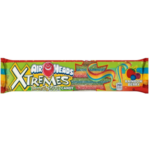 Airheads Xtremes Rainbow Berry Belts 85g pack – colourful chewy sour candy