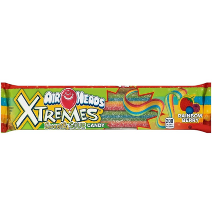 Airheads Xtremes Rainbow Berry Belts 85g pack – colourful chewy sour candy