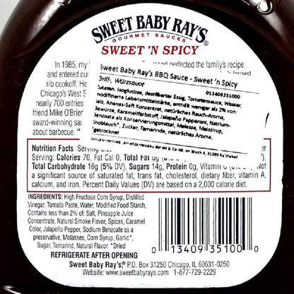 Sweet Baby Ray’s Hot & Sweet Barbecue Sauce