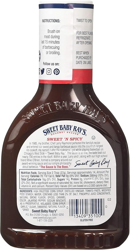Sweet Baby Ray’s Sweet & Spicy BBQ Sauce 12-Pack
