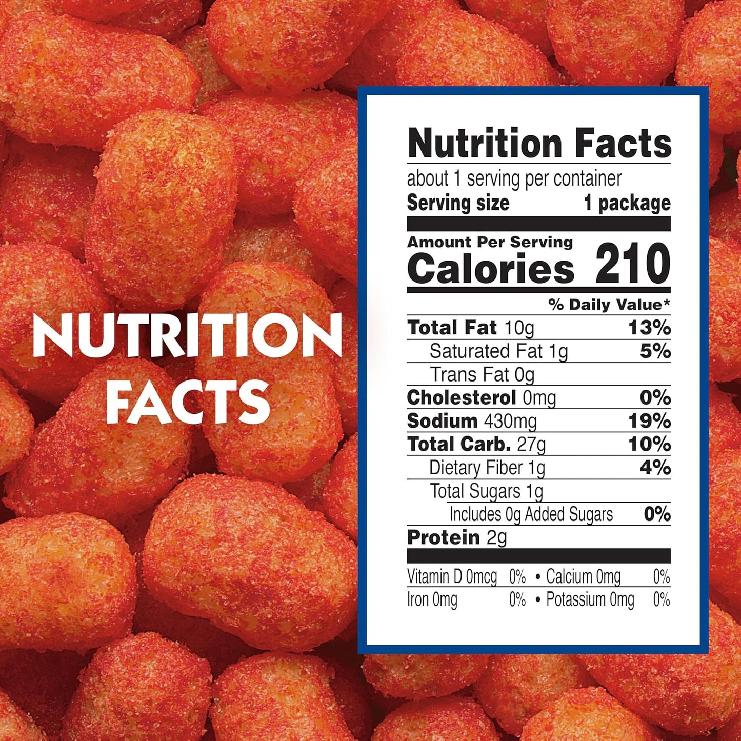 Crunchy Andy Capp's Fire Tots puffcorn with bold spicy flavour