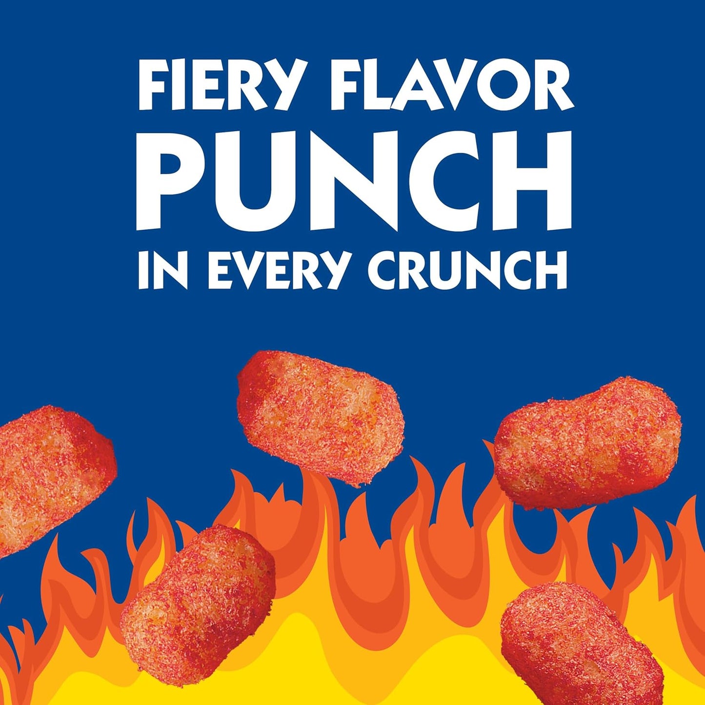 Spicy puffcorn snack Andy Capp's Fire Tots