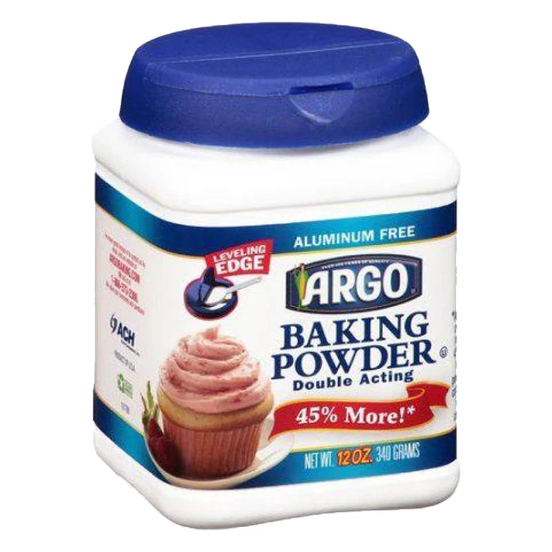 Argo Baking Powder can with label and branding visible
