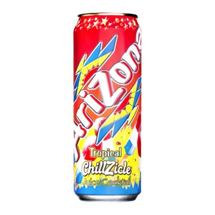 AriZona Tropical ChillZicle 22fl oz (650ml) bottle with tropical fruit flavours and icy chill